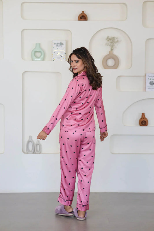 COMBO OF 2 Night Wear Satin Rose Gold Black Color suits