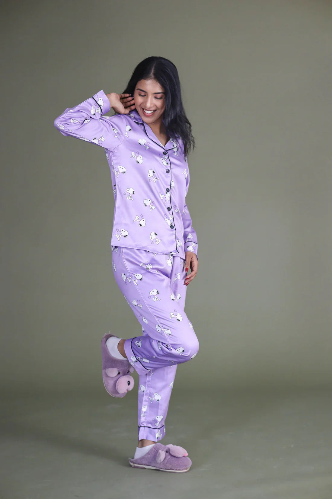 COMBO OF 2 Night Wear Satin Teal Blue Lavender Color suits