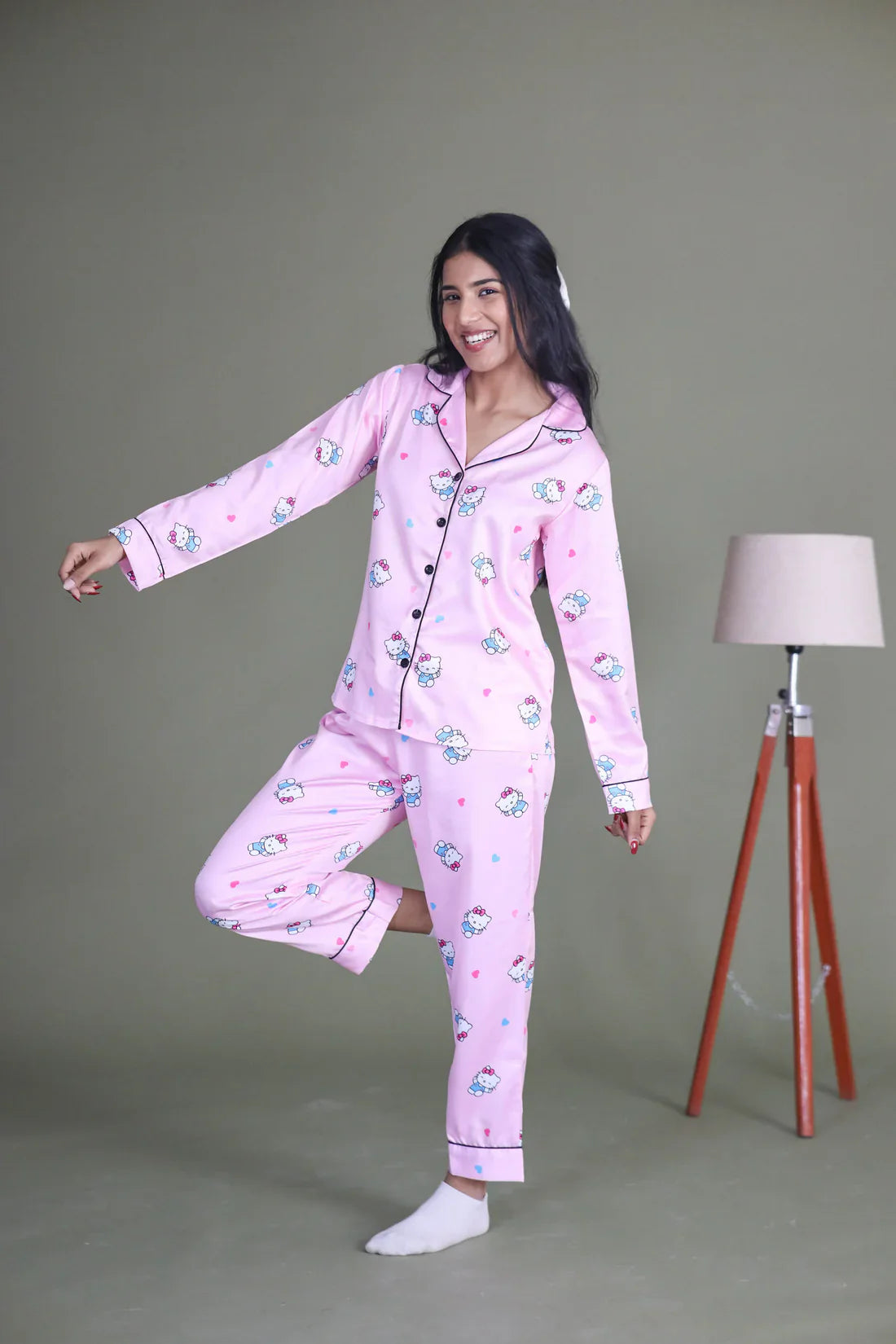 COMBO OF 2 Night Wear Satin Pastel Pink Light PInk Color suits