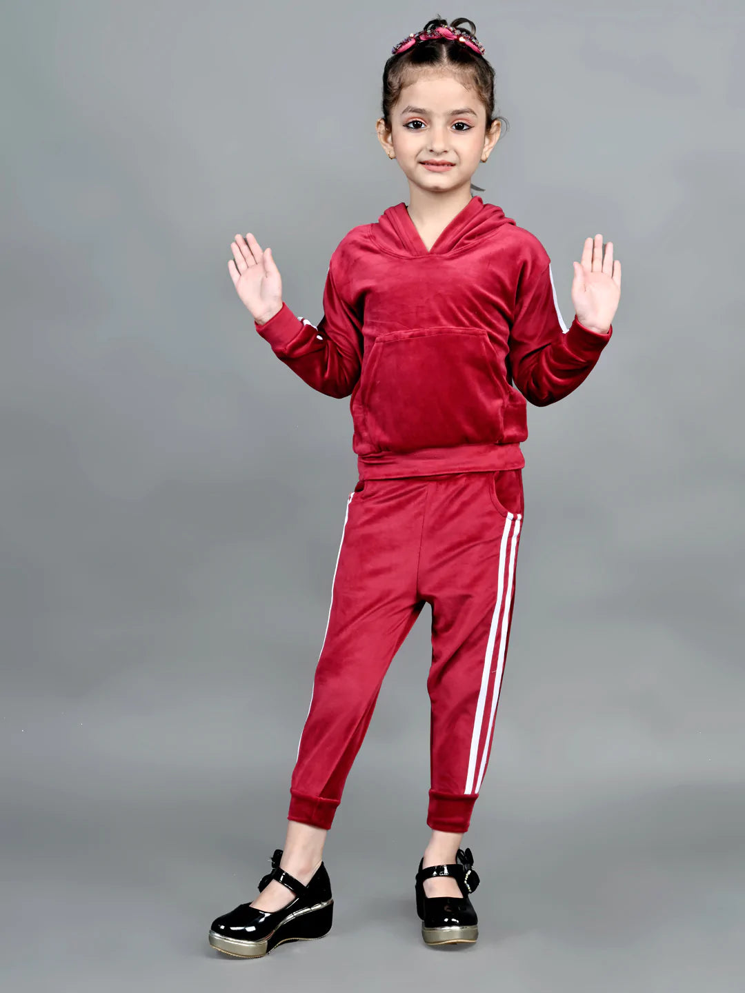 Velvet Tracksuit Winter Tracksuit For Girls Kids Imported Velvet