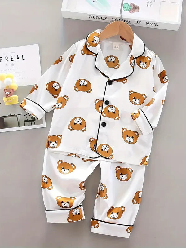 2 NIGHT SUITS COMBO FOR BOYS AND GIRLS (White Multi)