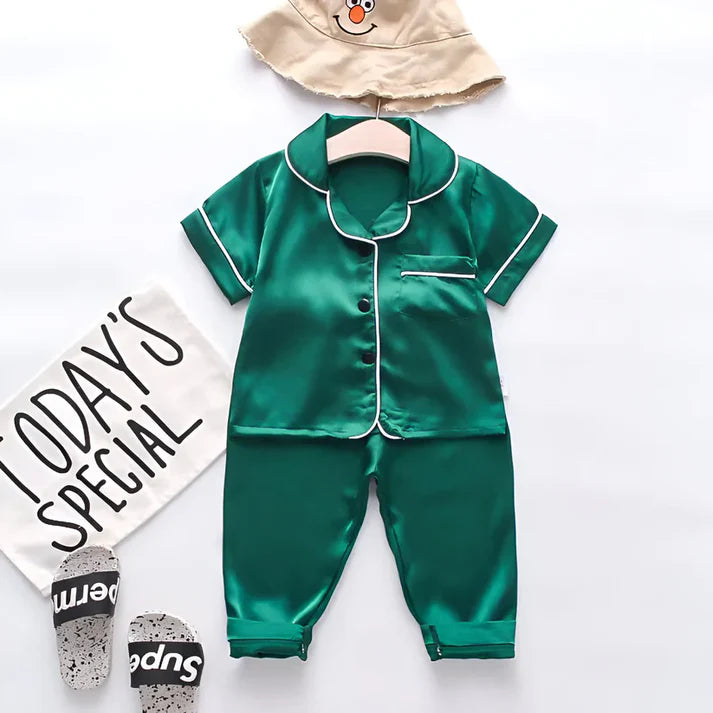 2 NIGHT SUITS COMBO FOR BOYS AND GIRLS (Green Multi)