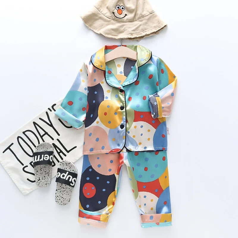 Printed Satin Co-ord Set for Boys and Girls