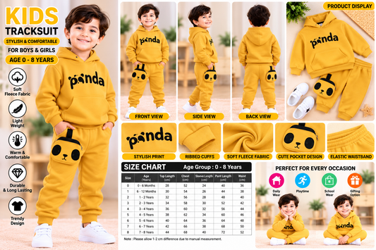 Kids Imported Winter Dress for Boys & Girls(Panda Yellow)