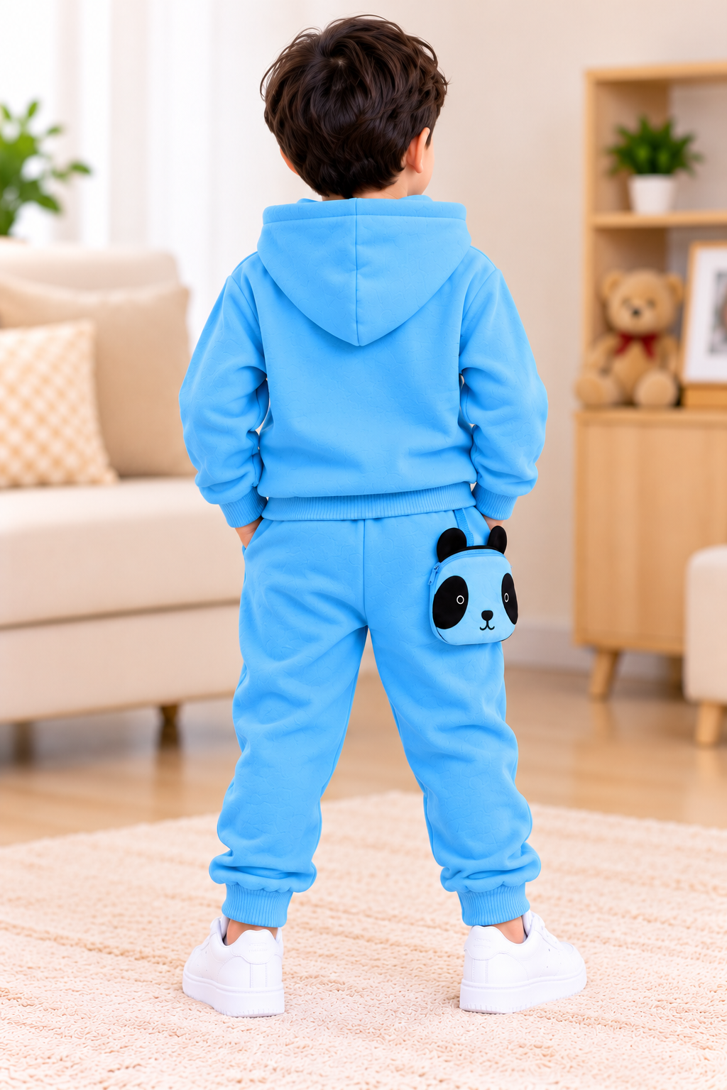 Kids Imported Winter Dress for Boys & Girls(Panda Sky Blue)