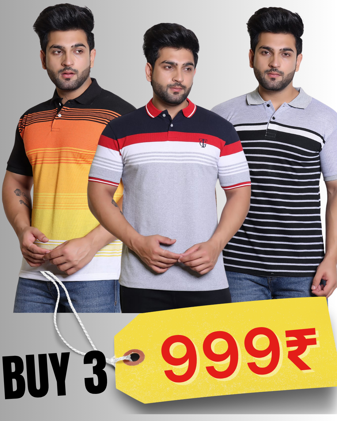 PACK OF 3 MEN'S T-SHIRT