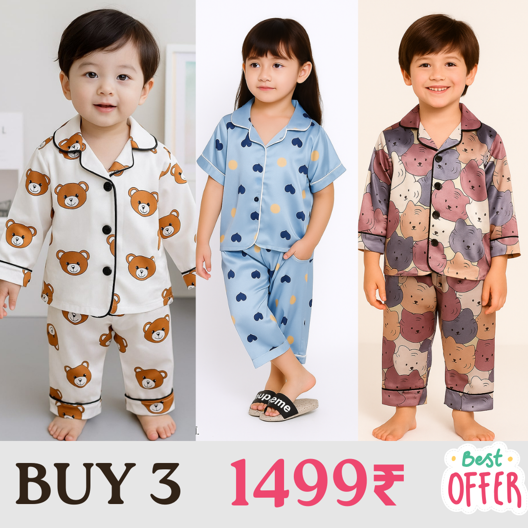 3 NIGHT SUITS COMBO FOR BOYS AND GIRLS (Printed)