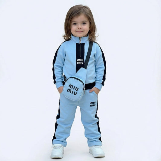 Girls Imported MIU MIU Winter Dress (SKY BLUE) BAG INCLUDED