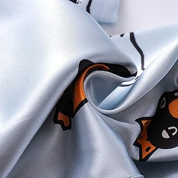 Printed Sky Blue Satin Co-ord Set for Boys and Girls