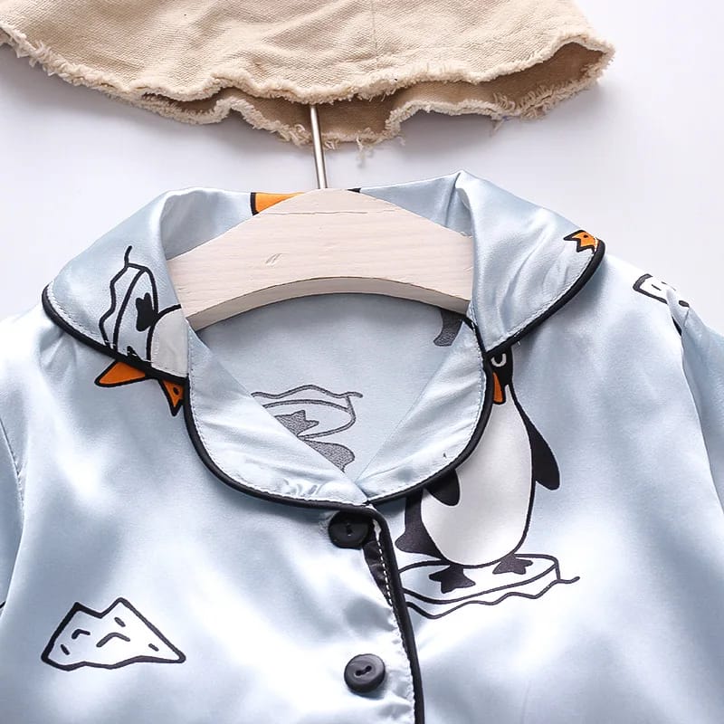 3 NIGHT SUITS COMBO FOR BOYS AND GIRLS (PRINTED DESIGN SKY BLUE PEACH MULTI) (