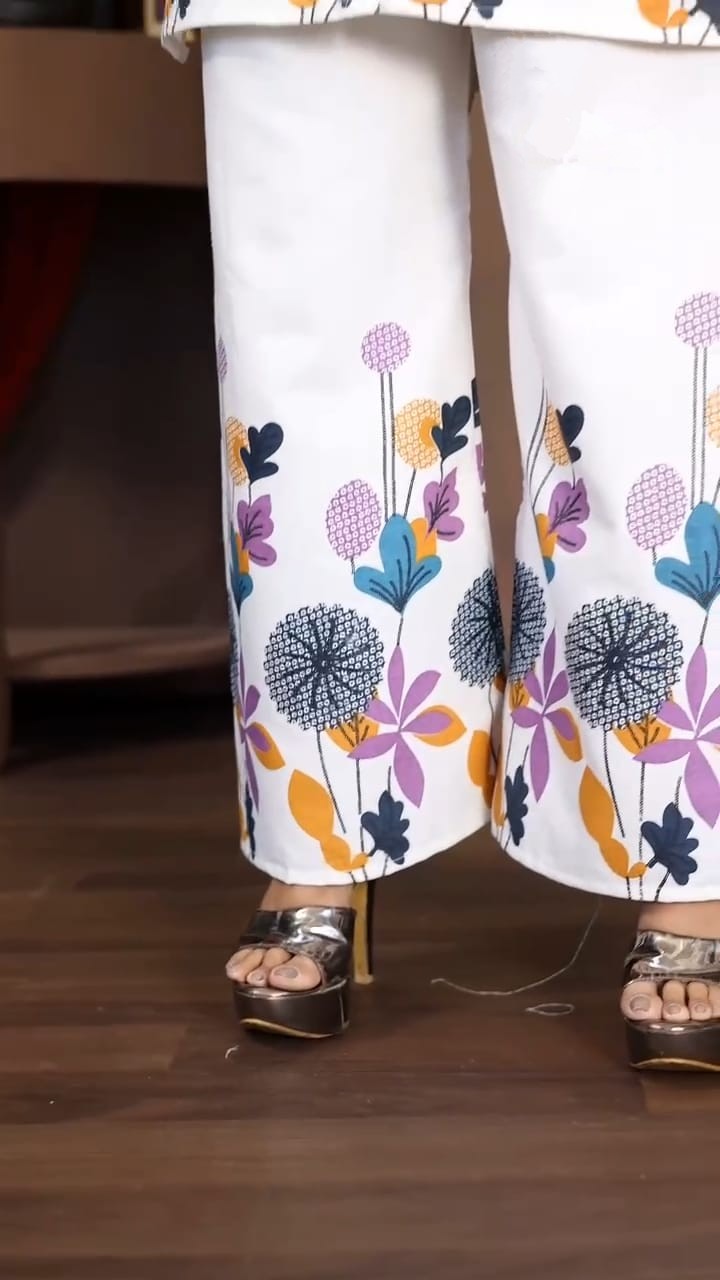 Floral Bliss Kurti & Palazzo Co-Ord set Printed