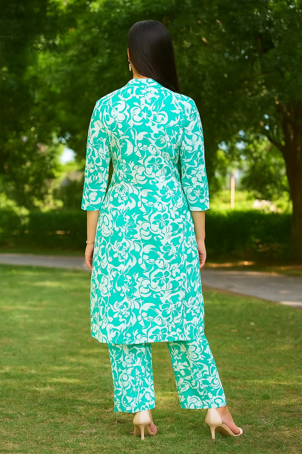 BEAUTIFUL SKY BLUE FLORAL DRESS