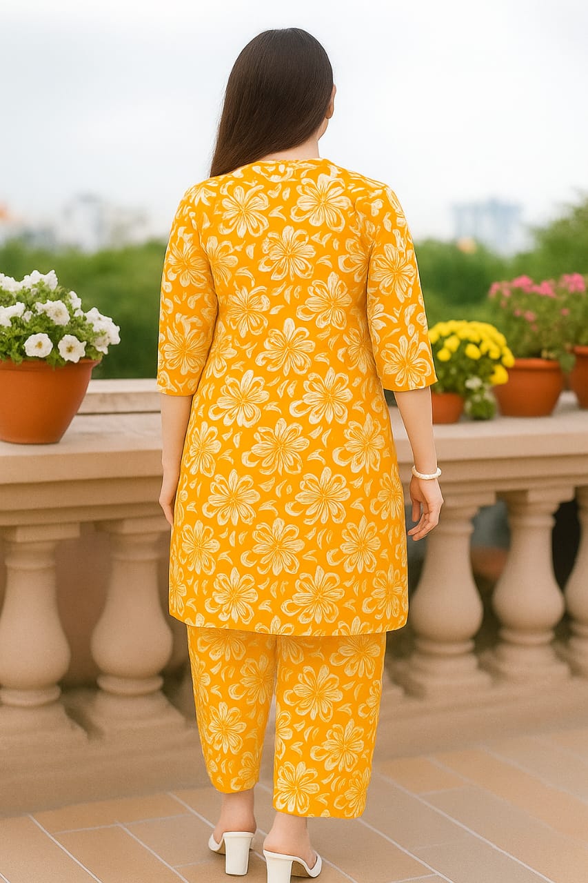 BEAUTIFUL ORANGE FLORAL DRESS