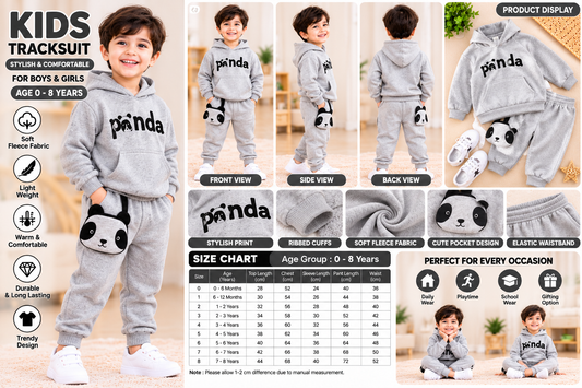 Kids Imported Winter Dress for Boys & Girls(Panda Grey)