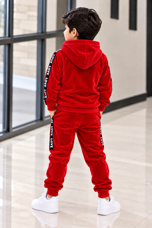 Kids Imported Winter Dress for Boys & Girls(Red love Velvet)