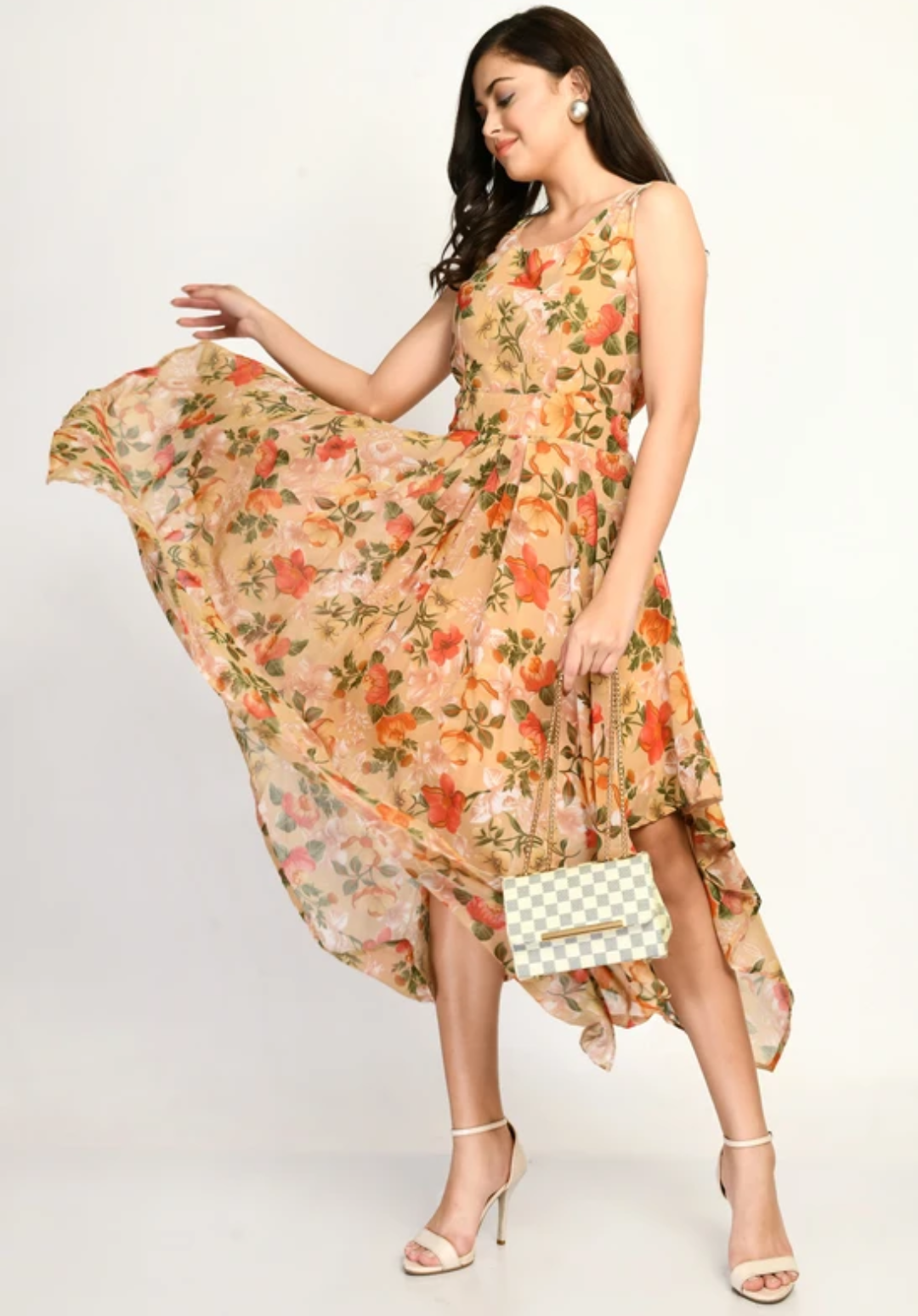 Sunset Petals Layered Midi