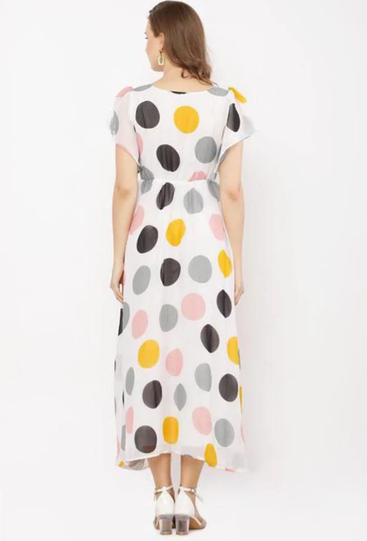White Doted Women dress