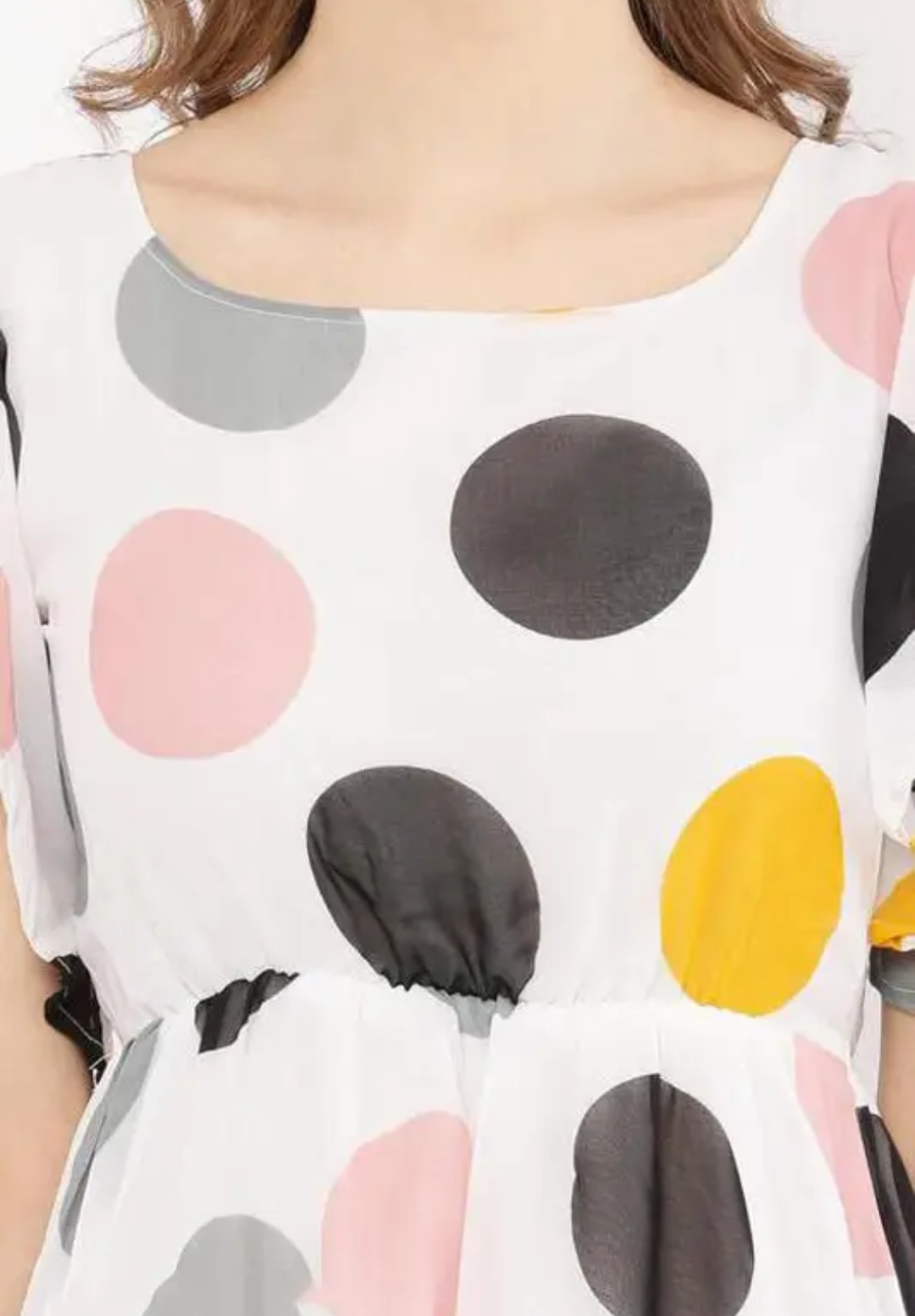 White Doted Women dress