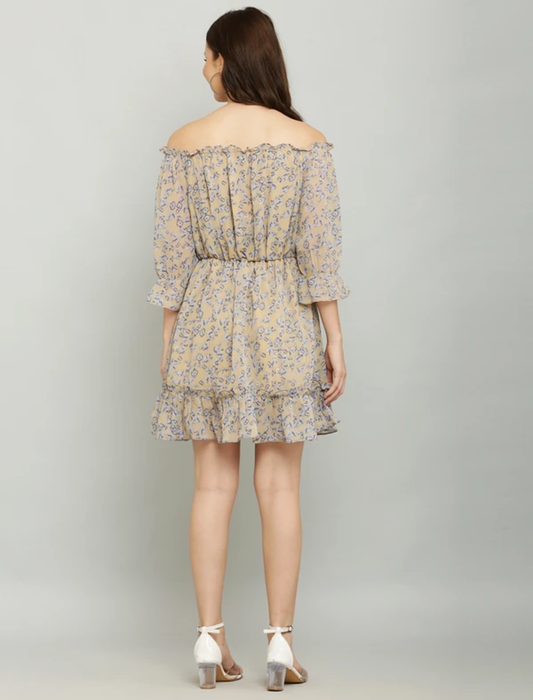 Sunset Brown Layered Shorts Dress