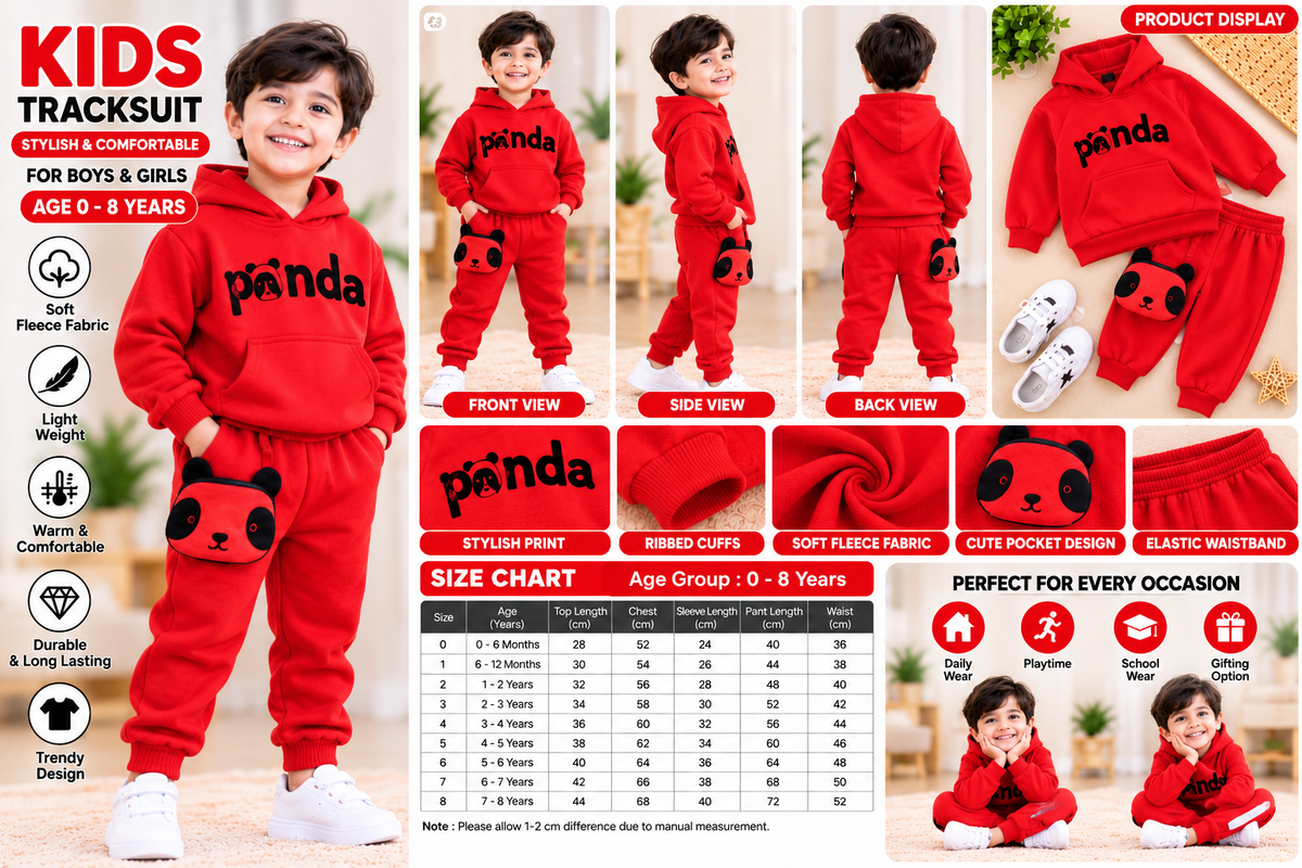 Kids Imported Winter Dress for Boys & Girls( Red Panda)