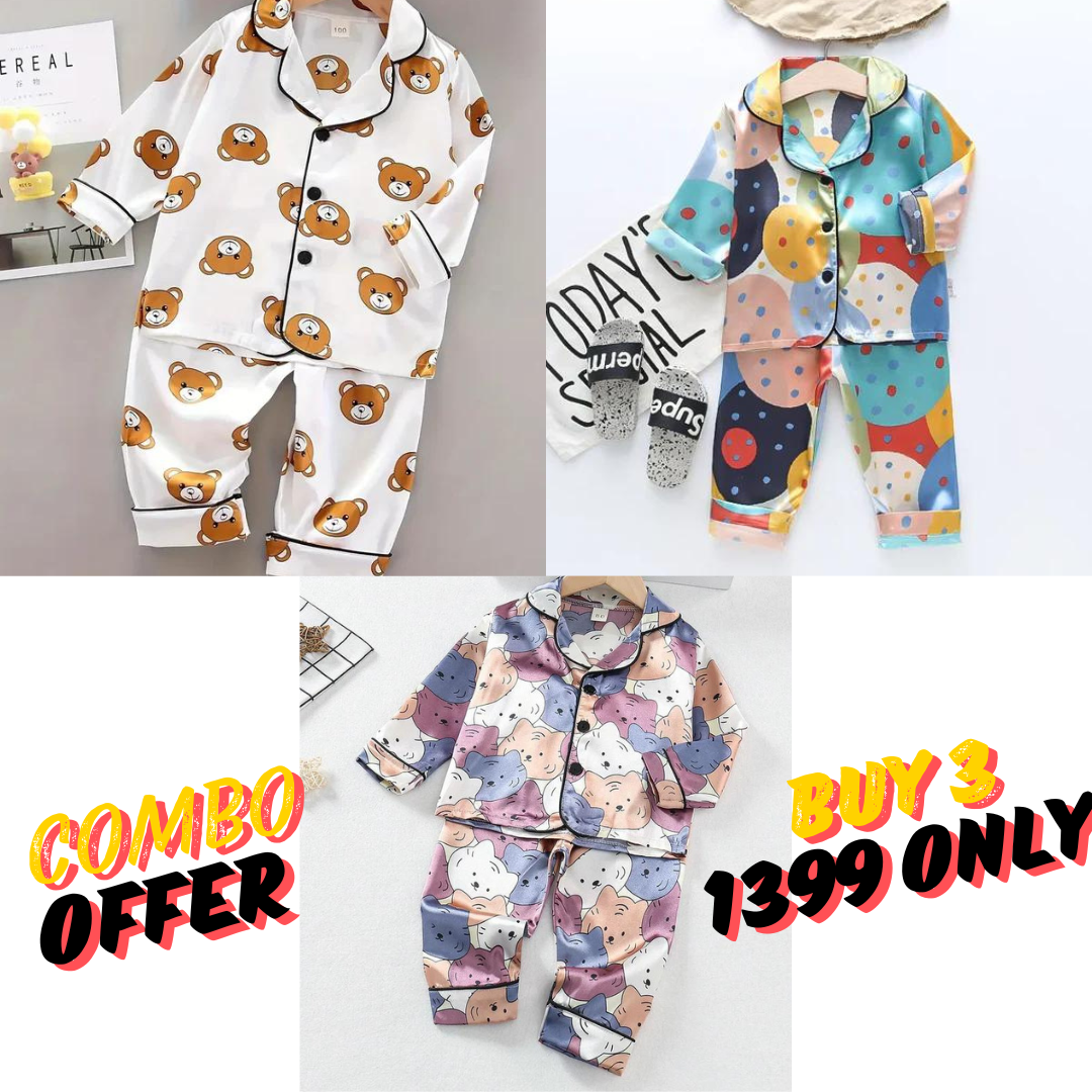 3 NIGHT SUITS COMBO FOR BOYS AND GIRLS (PRINTED DESIGNS1)