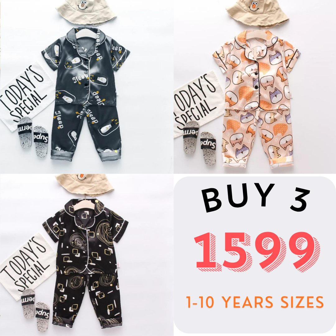 3 NIGHT SUITS COMBO FOR BOYS AND GIRLS (PRINTED DESIGN ALL)