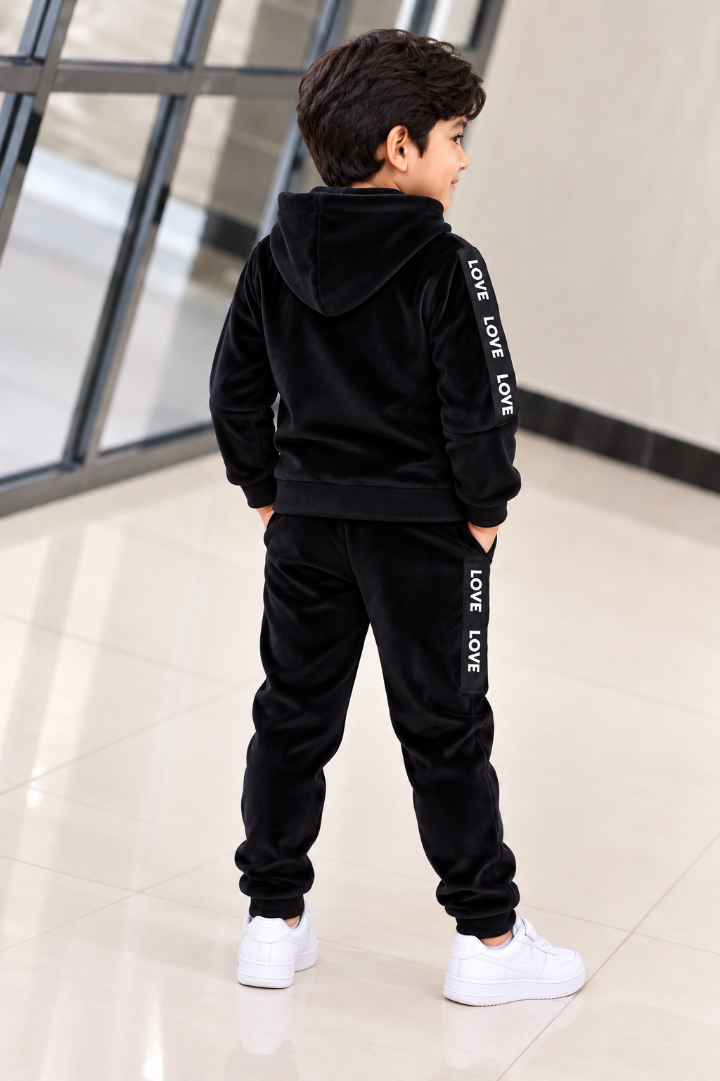 Kids Imported Winter Dress for Boys & Girls(Black love Velvet)