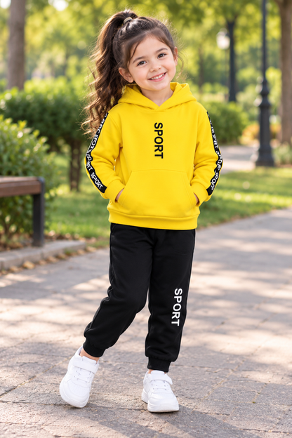 Kids Imported Winter Dress for Boys & Girls(Yellow Sports)