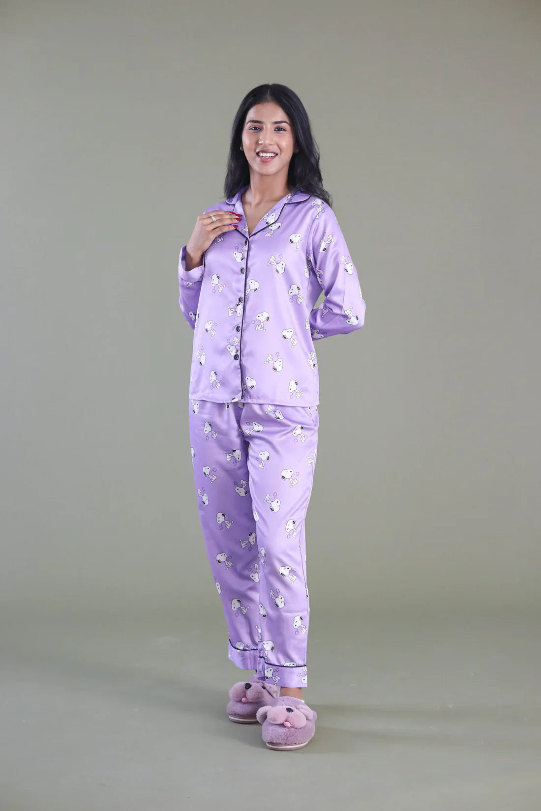 COMBO OF 2 Night Wear Satin Teal Blue Lavender Color suits