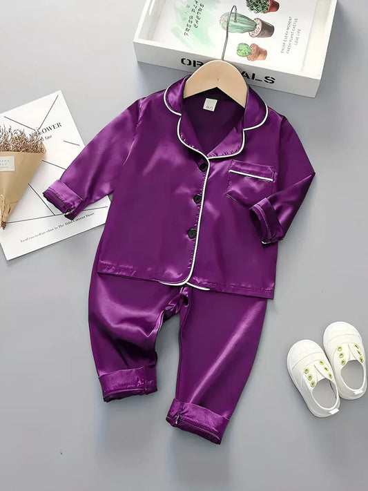 2 NIGHT SUITS COMBO FOR BOYS AND GIRLS (Purple blue)