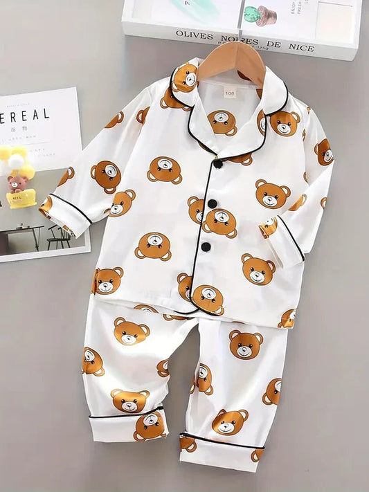 2 NIGHT SUITS COMBO FOR BOYS AND GIRLS (White Multi)