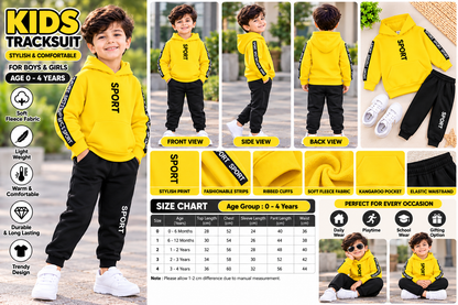Kids Imported Winter Dress for Boys & Girls(Yellow Sports)