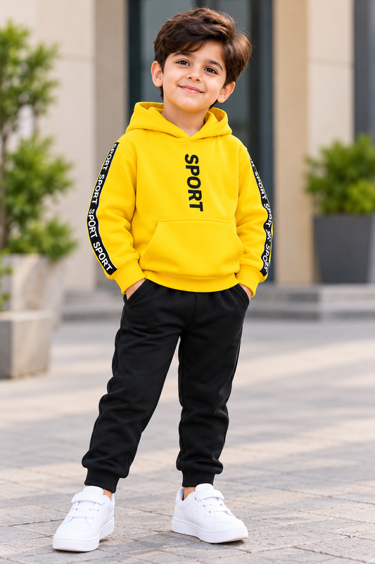 Kids Imported Winter Dress for Boys & Girls(Yellow Sports)