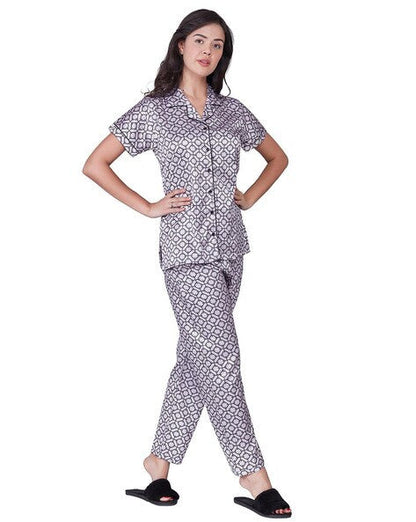 COMBO OF 2 Night Wear Satin Pastel Grey Beige Color suits