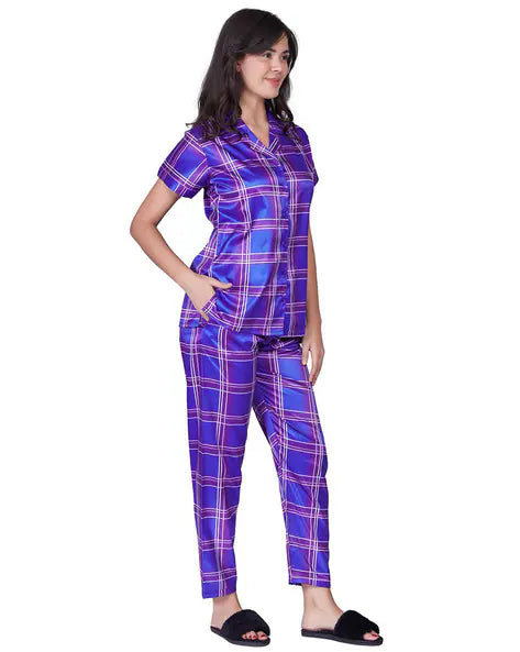 COMBO OF 2 Night Wear Satin Blue Grey Color suits