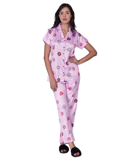 COMBO OF 2 Night Wear Satin Pastle Pink Peach Color suits