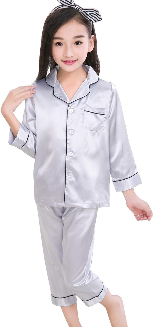 Silver Co-ord night suit for boys and girls