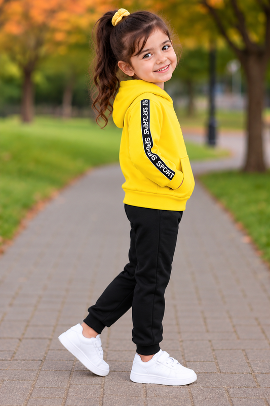 Kids Imported Winter Dress for Boys & Girls(Yellow Sports)