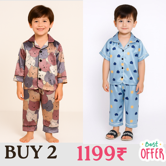 2 NIGHT SUITS COMBO FOR BOYS AND GIRLS (Printed)