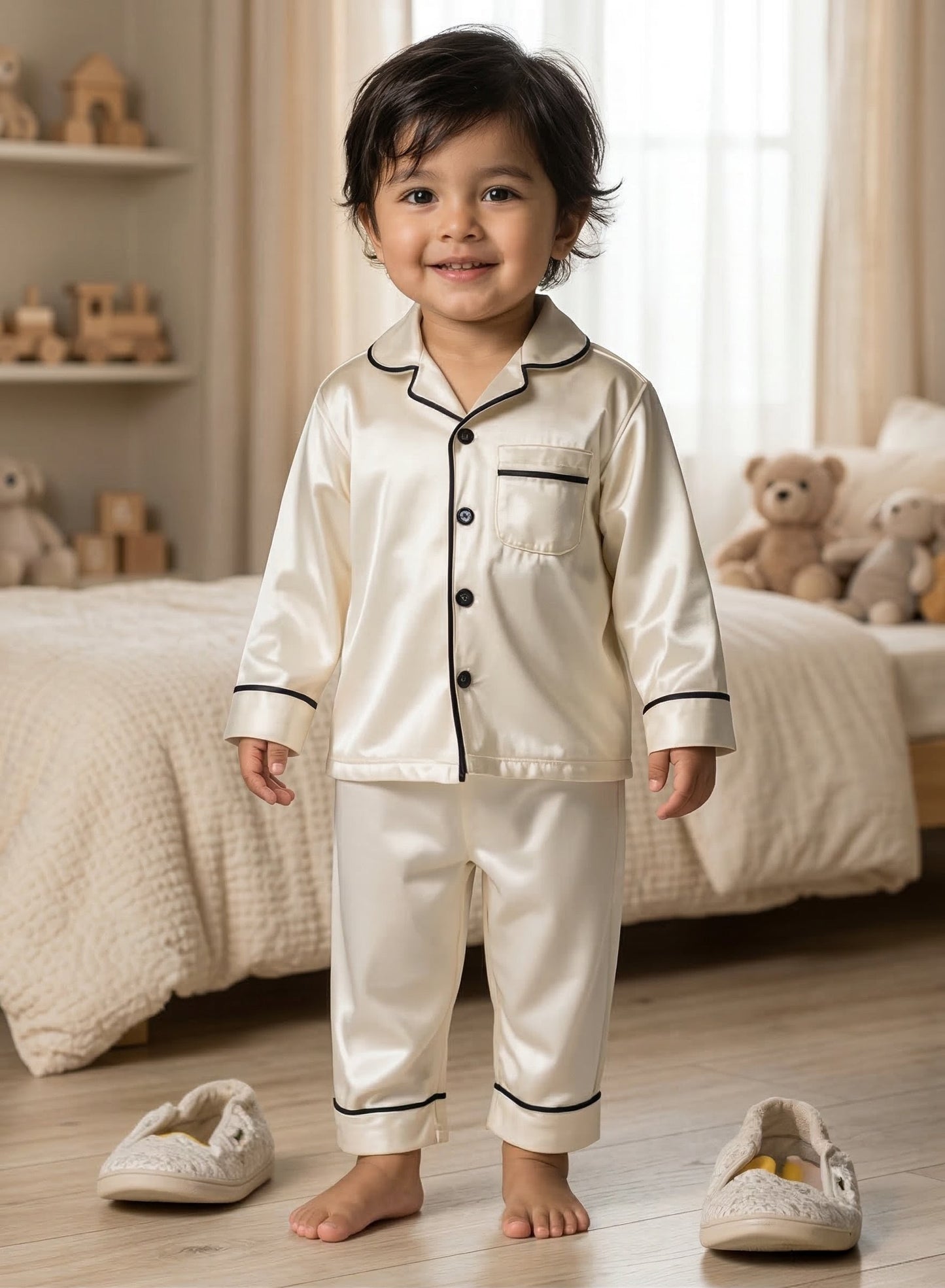 2 NIGHT SUITS COMBO FOR BOYS AND GIRLS (White and Blue)