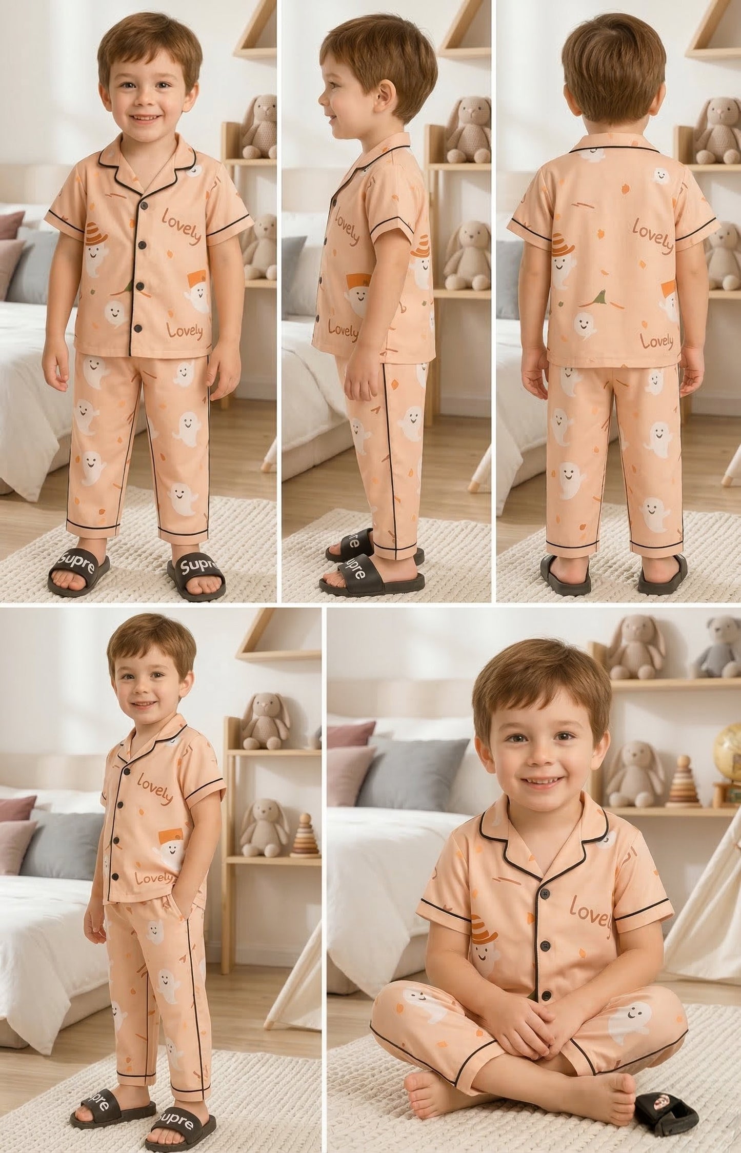 Printed  Satin Co-ord Set for Boys and Girls