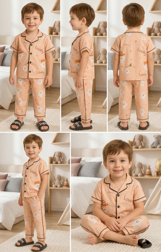 Printed  Satin Co-ord Set for Boys and Girls