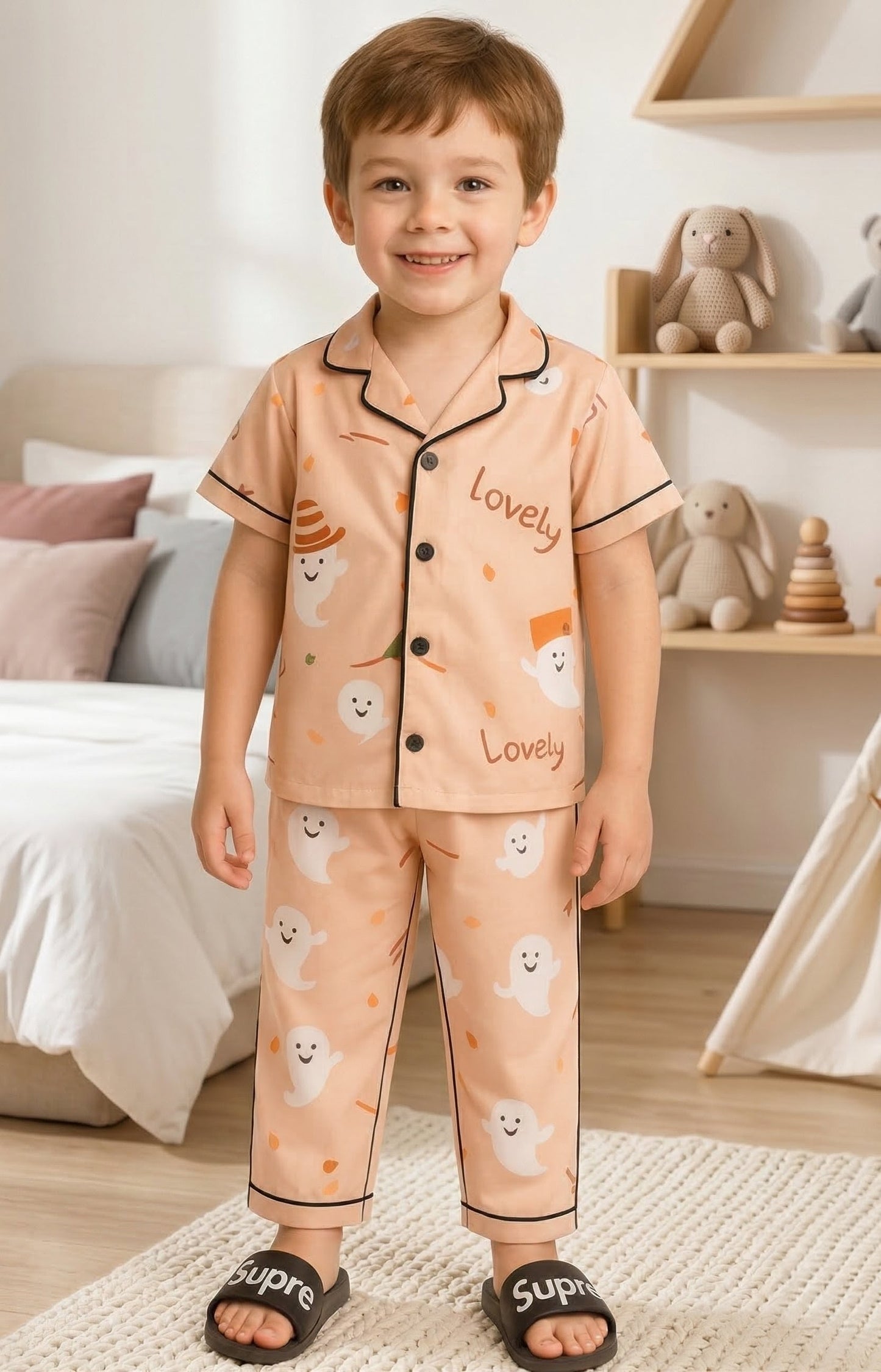 Printed  Satin Co-ord Set for Boys and Girls
