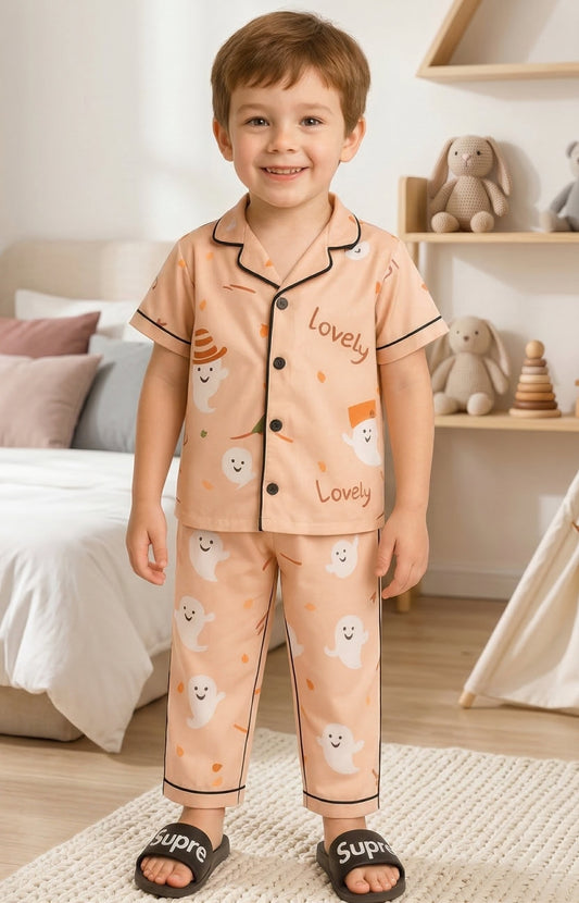 Printed  Satin Co-ord Set for Boys and Girls