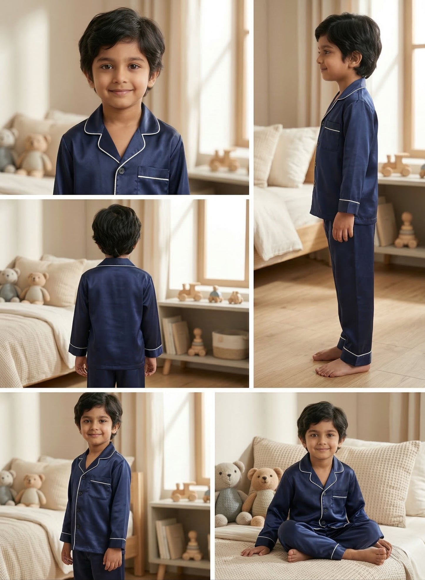 2 NIGHT SUITS COMBO FOR BOYS AND GIRLS (White and Blue)