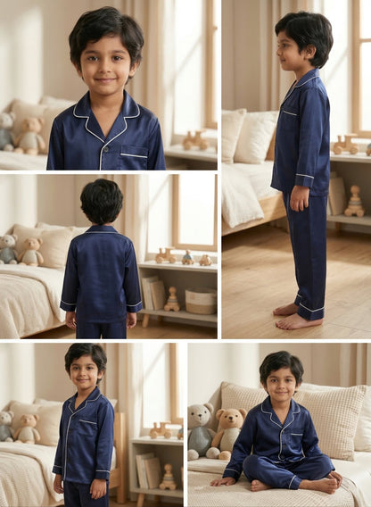 2 NIGHT SUITS COMBO FOR BOYS AND GIRLS (White and Blue)