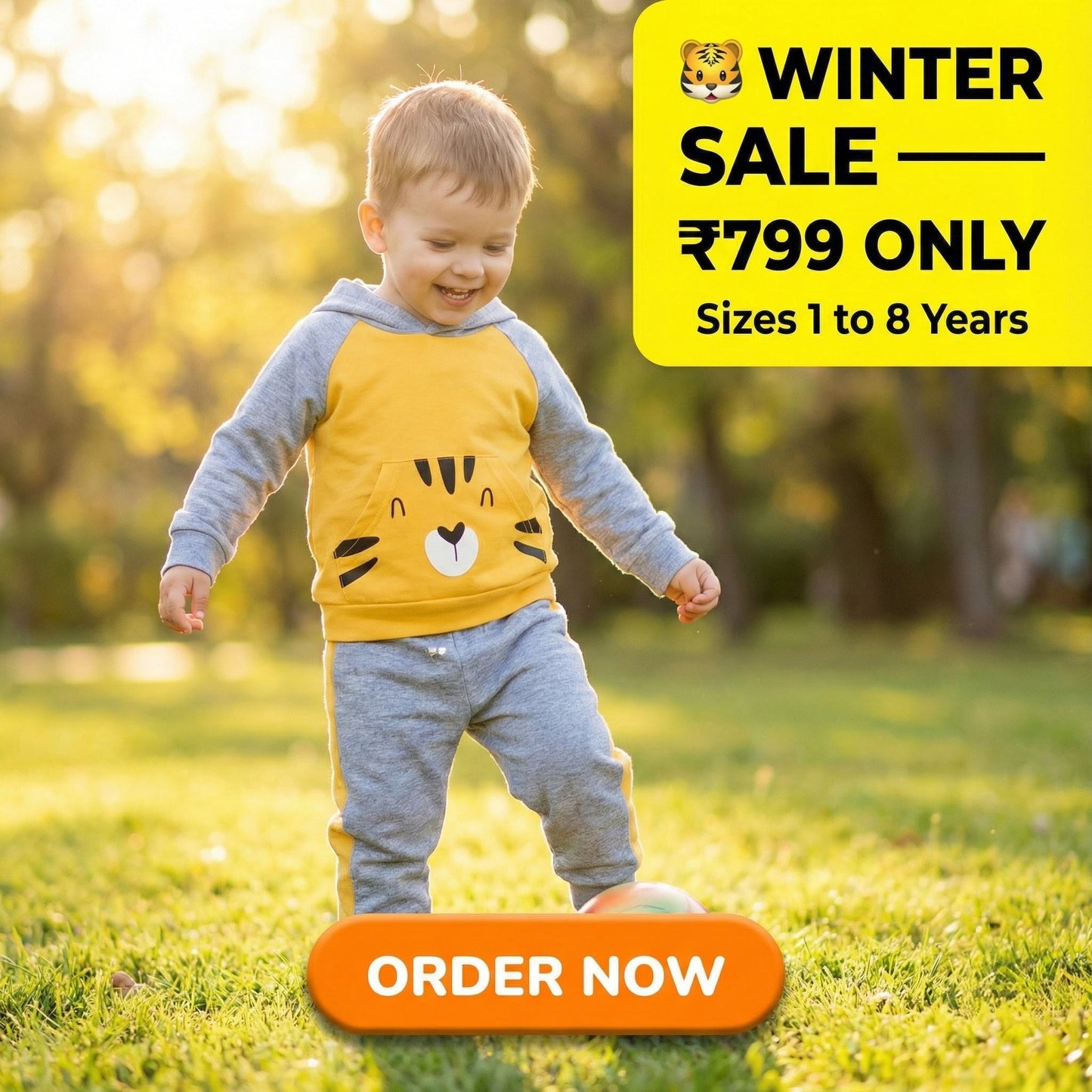 Kids Imported Winter Tiger Design Dress for Boys & Girls