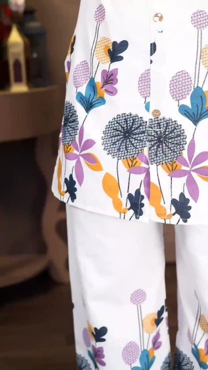 Floral Bliss Kurti & Palazzo Co-Ord set Printed