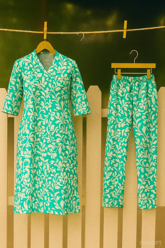 BEAUTIFUL SKY BLUE FLORAL DRESS
