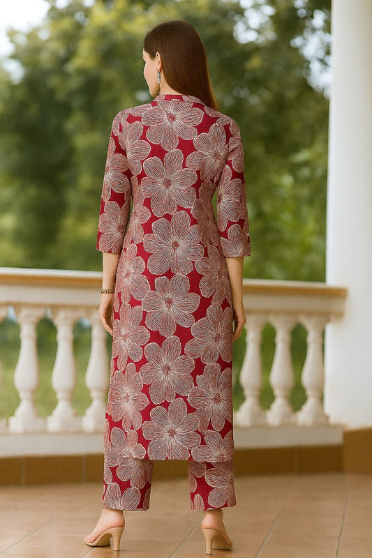 BEAUTIFUL RED FLORAL DRESS